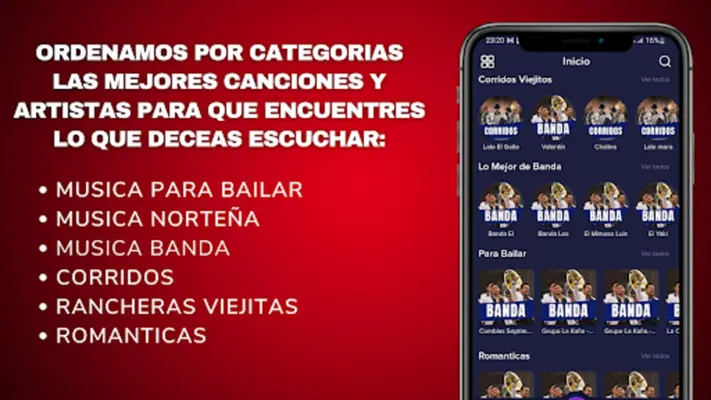 Musica Banda y Corridos android App screenshot 0